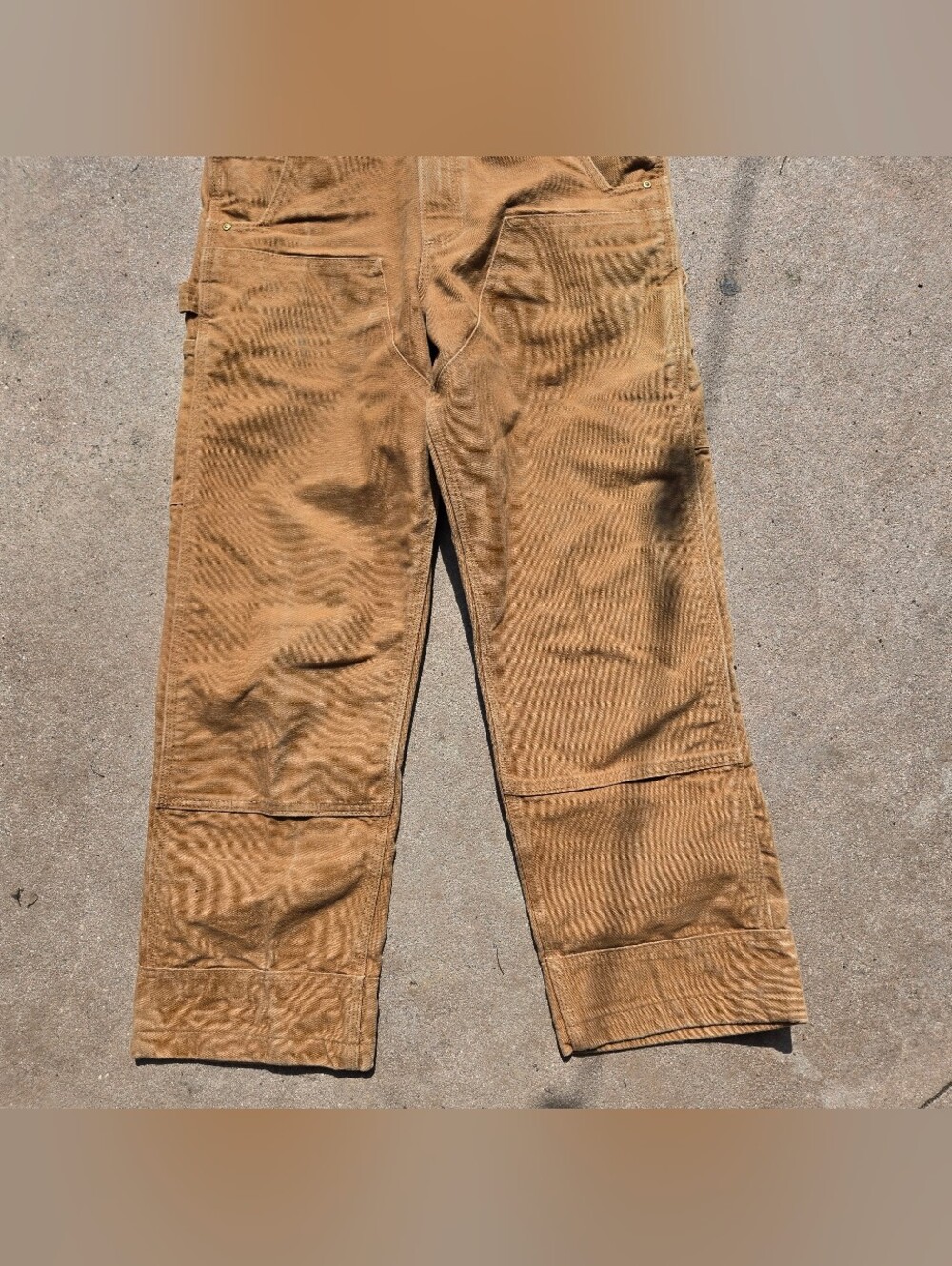 Carhartt Duck Bib Overalls 102776 Mens Size 30x28 Relaxed Fit Workwear Brown - Picture 6 of 13